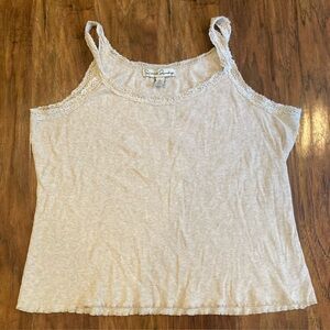 French Laundry Lace Ribbed Tank Top, Womens XL